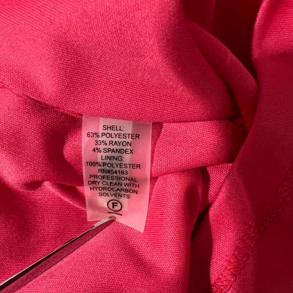 Calvin Klein Dress Women 6 Orange Scuba Pleated Front Career Office - Picture 7 of 8